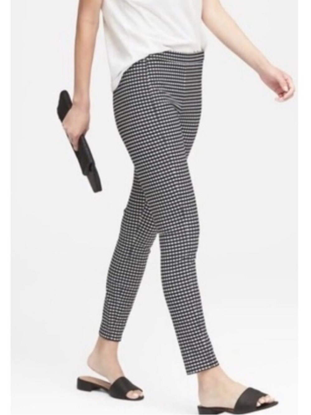 Banana Republic Devon black and white checkered ankle pants Size 8 Preppy
